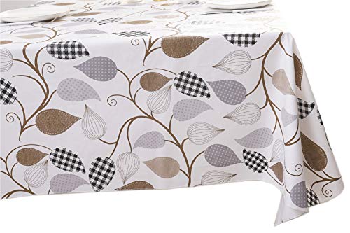 Heavy Duty Vinyl Tablecloth With Flannel Backing Waterproof Oil-Proof Pvc Table Cloth Stain-Resistant Wipeable Rectangle Or Square Table Cover For Indoor And Outdoor (Leaves, 60X60 Inch) #TOP1