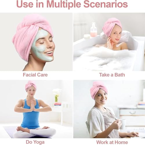 Image of Premium Microfiber Hair Wrap Towel 500 GSM - Ultra Soft, Quick Dry, Super Absorbent, Lint-Free, Perfect for Women & Girls, Hair Drying & Spa Use (Grey Panda) (Purple)