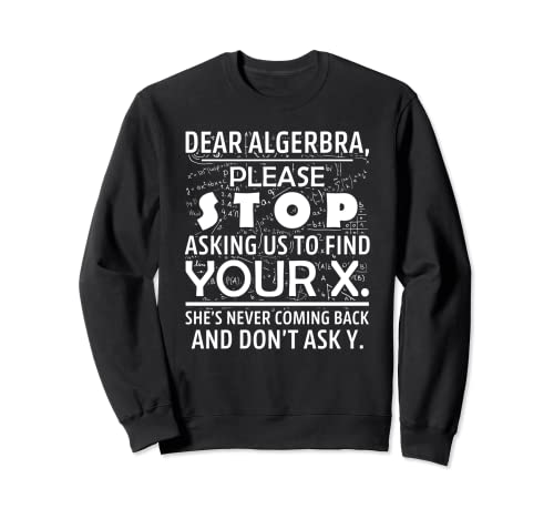 Funny Math For Math Lovers Nerd Nerdy Hilarious Dear Algebra Sweatshirt