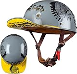 DOT Approved Baseball Cap Style Helmet - German Engineered Half Shell for Cruiser/Scooter (Adult Unisex 53-63cm)