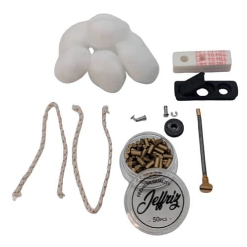 Kit d’Entretien et Réparation pour Briquet Zippo – Coton, Mèches, Pierres à Briquet Jeffriz, Ressort, Goupilles, Roulette d’Allumage et Joint...