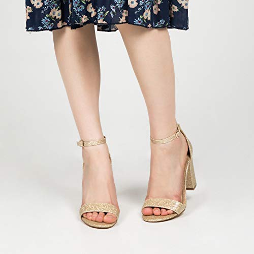 Coasis Women's Chunky Block Heels Open Toe Ankle Strap 3.5 Inch Heeled Sandals #TOP5