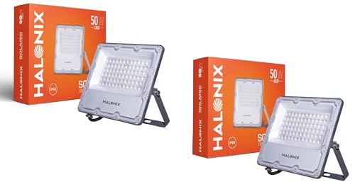Halonix 50W Solaris Waterproof Outdoor led Flood Light | Halogen Light,Focus Light for Garage,Parking,Shop -(Cool White)-Pack of 2|Short Circuit & Surge Protection with IP66 Rated (B0D9HMX2JL) Amazon Price History, Amazon Price Tracker