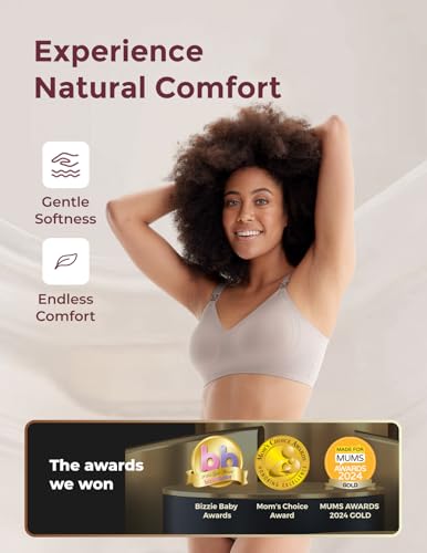 Image of Momcozy Nursing Bras for Breastfeeding, YN21 Seamless Ultra Comfort Maternity Bra, Natural Shape, Pregnancy Sleep Bralette