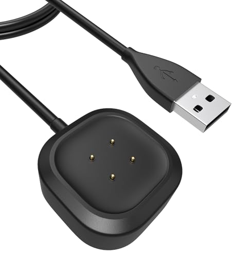 Yaekea USB Charger Compatible with Fitbit Versa 3/4 Fitbit Sense/Sense 2 Smartwatch charger replacement Charging Cable-3.3FT