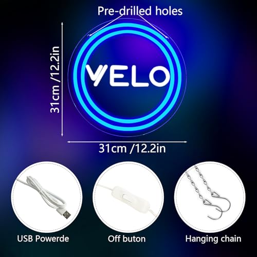 Image of Velo Neon Sign for Smoke Shop or Man Cave Decor,Bright Led Advertising Display for Smoking Lounge or Vape Shop,Easy Hanging,5V USB.