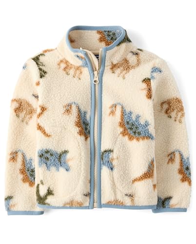 Image of The Children's Place Baby Boys' And Toddler Long Sleeve Sherpa Fleece Full Zip Jacket