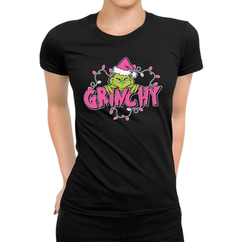 Grinchy - Weihnachten Damen T-Shirt, Schwarz, XL