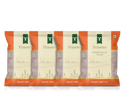 Image of Trinetra Ragi Atta (Finger Millet Flour) | Calcium & Fibre-Rich Millet Flour | 4 kg (4 x 1kg)