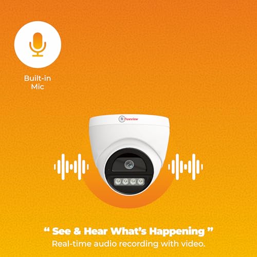 Image of Trueview 2MP Dual Light HD Dome Wired CCTV Camera with Built-in Mic | Works with DVR (TVI /AHD /CVI /CVBS) | All Time Color Vision, 3.6mm Lens, 20M IR, 15M White LED | H.265 Compression