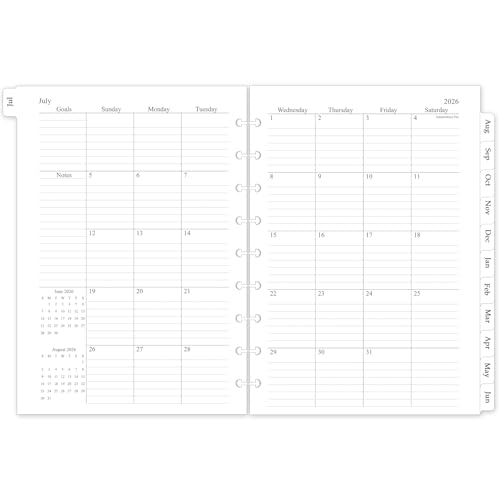2026-2027 Monthly Planner Refill, 16 Monthly Calendars 9-Disc, 7" x 9.8"