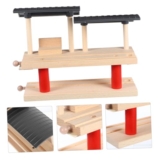 Compatible Rails Train Bois Gatuida - Station Stable Facile à Assembler - 4