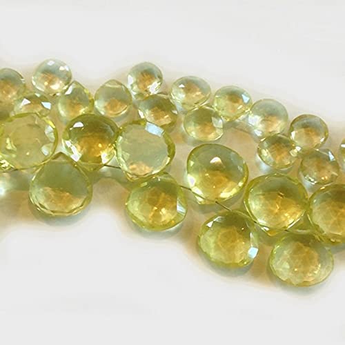 Quartz citron facetté briolette naturelle AA+ de 7 mm pour création