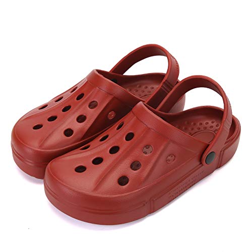Fzuu Mens Women Breathable Garden Clogs Comfortable Slip On Beach Sandals Lightweight Slippers Water Shoes (Wine Red, 8) #TOP4