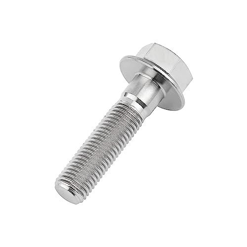 Image of Ti Screws M10 x 20 25 30 35 40 45 50 55 60 65 70 75 80 90 100mm 1.25 Pitch Titanium Flange Hex Bolt Pack of 4 (Silver, M10x40mm)