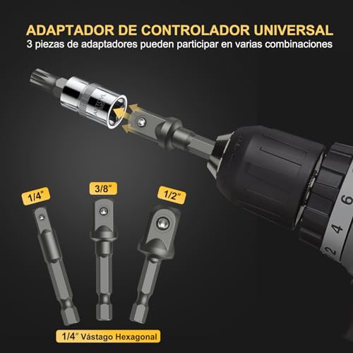 Miniatura 4 de Amtovl Juego De Llaves De Vaso Xzn Triple Square Spline 15pcs Juego De Llaves De Vaso Con Juego De Adaptador Y Reductor Juego De Adaptadores De Llave De Vaso Con Extensión Bits M4-M18