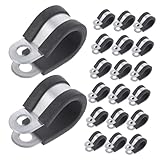 Balacoo 20Pcs Stainless Steel and Brake Line Clamps Durable Wire Clamps with Workmanship Versatile Tube Clamp Tools for Home Office and Industrial Use