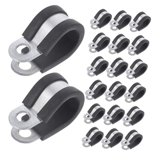 Balacoo 20Pcs Stainless Steel and Brake Line Clamps Durable Wire Clamps with Workmanship Versatile Tube Clamp Tools for Home Office and Industrial Use