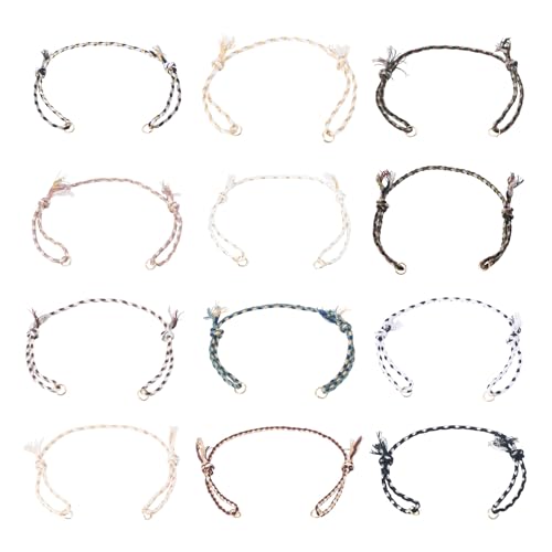 Bestewelry 36Pcs Half Finished Adjustable Bracelets Cords Bohemia Braided Cord 12 Colors Woven Wrap Friendship Bracelet for Women Jewelry Making Birthday Gift