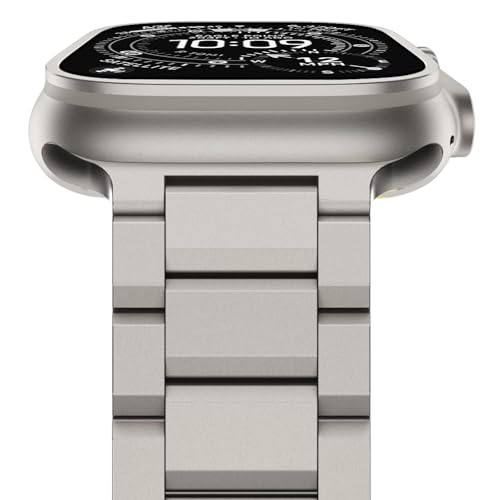 NewWays Stainless Steel Straps Compatible with Apple Watch 49mm 46mm 45mm 44mm 42mm,Metal Link Straps Replacement Band for iWatch Series 11 10 9 8 7 6 SE 5 4 3 2 1,Titanium