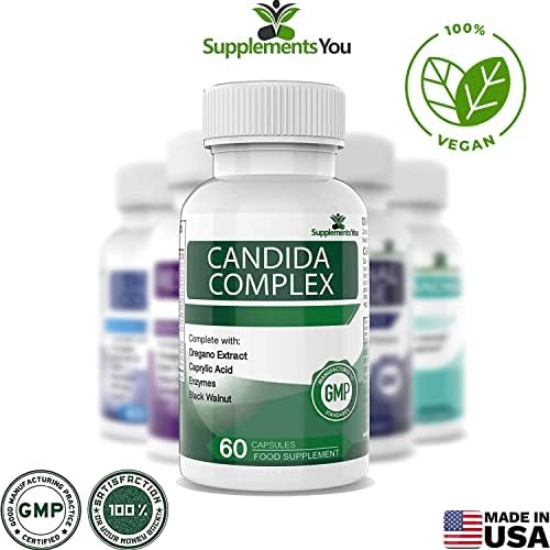 CANDIDA COMPLEX, 60 premium vegan capsules to help cleanse Candida/Thrush/Yeast infections and restore beneficial bacteria