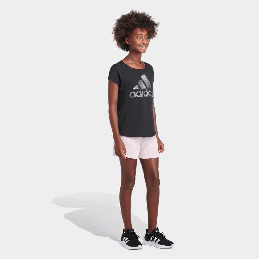 adidas(アディダス) ハーフパンツElastic Waistband 3 Stripe Mesh Shortガールズ