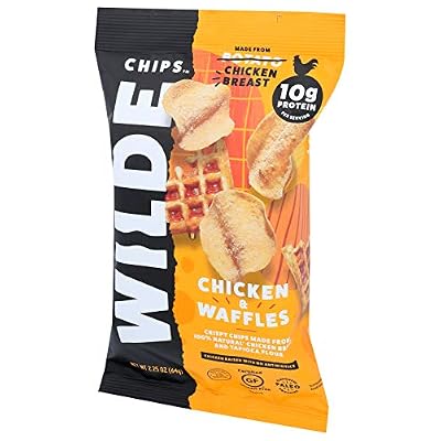 Chicken and Waffles Chicken Chips by Wilde Chips, Thin and Crispy, High Protein, Keto, Paleo Friendly, Made with Real Chicken, 2.25oz Bag