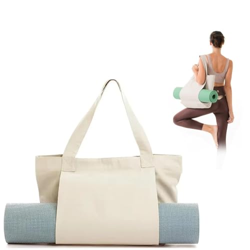 Noaya Bolsa para esterilla de yoga, bolsa de gimnasio deportiva duradera para mujer, bolsa de yoga de gran capacidad, fácil colocación de esterilla de yoga gruesa, puede acomodar otras cosas