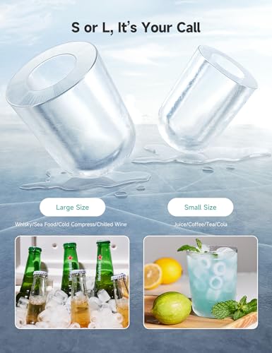 HiCOZY Ice Maker, Countertop Ice Machine with Handle, Ice in 6Mins, 12KG in 24Hrs, Portable Ice Maker Machine with Self-Cleaning for Home/Kitchen/Party/Bar (Black) - Image 6
