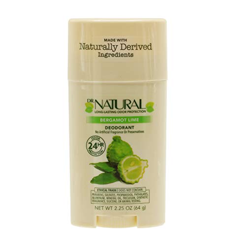 Dr. Natural Deodorant For Women And Men - Aluminum Free - Sulfate & Paraben Free, Cruelty Free- Deodorant Stick - 24 Hour Long Lasting Odor Protection (Bergamot Lime, 2.25 Ounce-3-Pack) #TOP1