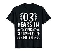 Funny Couples Anniversary I Haven't Killed Him Yet and She Hasn't Killed Me Yet is perfect matching idea for all couples husband and wife Great for couples wedding anniversary, Father's and Mother's day, Christmas stocking stuffer, Family celebration...