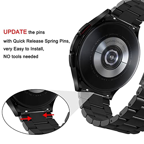 V-Moro Galaxy Watch 4 Classic Bands, Samsung Watch 4 Classic Band 46Mm Men, No Gaps Solid Stainless Steel Strap Metal Business Bands Replacement For Samsung Galaxy Watch 4 Classic 46Mm Black #TOP3