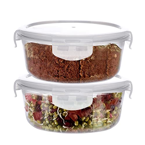 Image of Cutting EDGE 240ML Rectangular Glass Detachable Container,Green (Set of 2) | Borosilicate Glass, ideal for office & school, microwave & freezer safe, meal prep airtight leak-proof lids, Blue