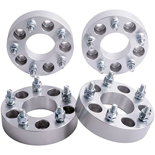 DCVAMOUS 4PC 5x4.5 to 5x5.5 Wheel Adapters 1.5 Inch with 1/2 Studs Compatible with Ford-Jeep-Lincoln 5 Lug for Wrangler Liberty Cherokee Comanche TJ YJ XJ KJ KK ZJ MJ |Ranger Mustang Taurus Explorer