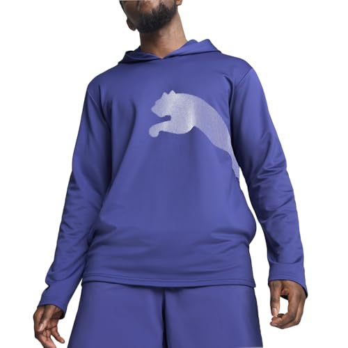 PUMA Mens Train All Day Cat Hoodie Casual Outerwear - Blue - Size M
