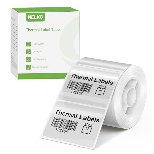 Thermal Labels for Nelko PM220 Label Maker, 1.57'' x 1.18'' (40x30mm) Thermal Sticker Label, Waterproof, Multi-Purpose Label Tape, 1 Roll of 230 Self-Adhesive Thermal Paper (Transparent)