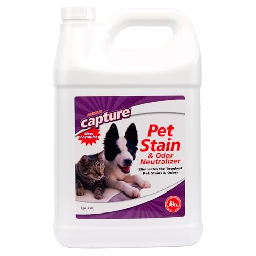 Capture Pet Stain & Odor Remover - Enzyme Pet Odor Eliminator for Home, Carpet Stain Remover for Cats & Dog Pee, Cat Urine Destroyer, Carpet Cleaner Spray - 1 Gallon