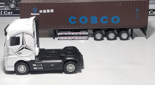 Image of 1 /50 Diecast Truck Toy Car Model Removable Transport Container Lorry Vehicle with Light Pull Back Toy Boys (White)