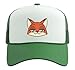 Disney Zootopia Nick Wilde Cute Kawaii Big Face Costume Trucker Hat with Adjustable Mesh Back, Kelly Green/White
