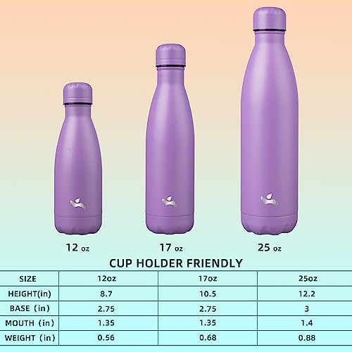 Image of Konokyo Insulated Water Bottles,12 oz Double Wall Stainless Steel Vacumm Metal Flask for Sports Travel,Lavender