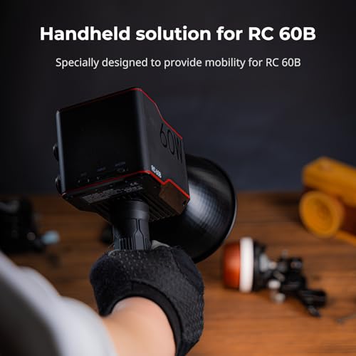 SMALLRIG Griffhandgriff für RC 60B, ermöglicht Mobile Beleuchtung, mit einem 1/4-Zoll Gewindebohrung, kompatibel mit Lichtständern oder Tischstativen - 4531