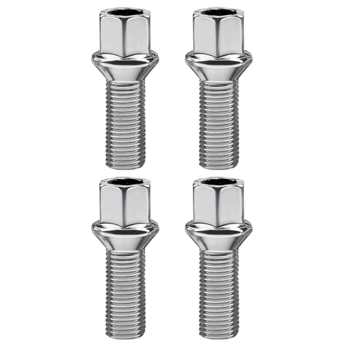 4 Stück Radschrauben M14x1.5x27 mm Kugelbund Radbolzen Radmuttern SW17 Radbolzen Mit Kugelbund A/G Rostschutzbeschichtet Kompatibel mit Jetta VW Golf/Bora/Sharan/Touran/Passat/Scirocco/New Beetle