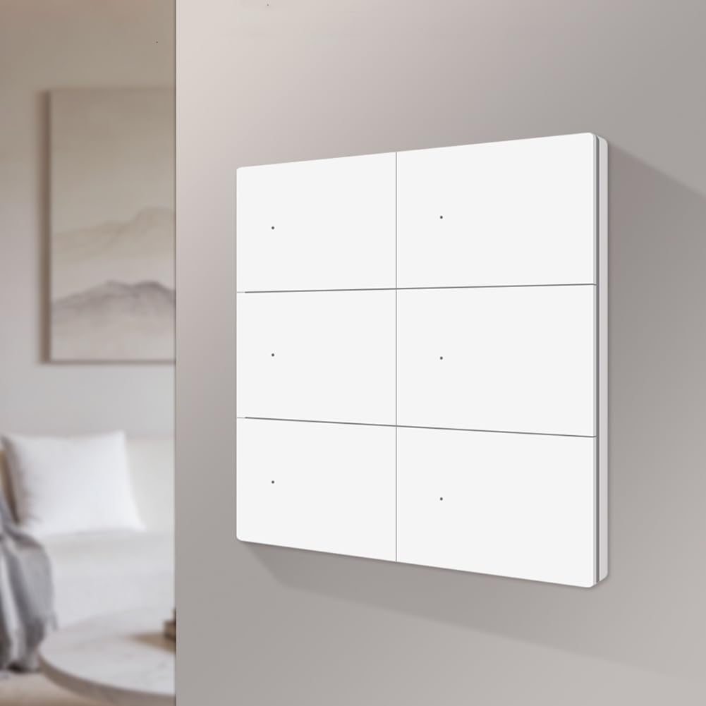 Interrupteur Intelligent WiFi Matter à 6 Voies, Neutre Requis, Application SmartThing, Commande Vocale et à Distance, Minuterie et Scénarios