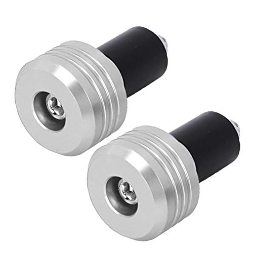 BuyWeek Manopole per Manubrio Moto 22 mm in Lega di Alluminio - Tappi Estremità per Slider (D'argento)