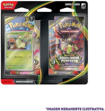 Pokémon TCG, Blister Quadrúplo Pokémon Chikorita ME03 Equilíbrio ...