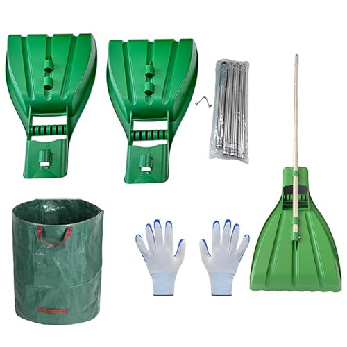 Generic Paletta per foglie e artigli | Raccoglitore con borsa da giardino | Paletta telescopica, strumenti da giardino, artigli per rimozione foglie, artigli da giardino per foglie