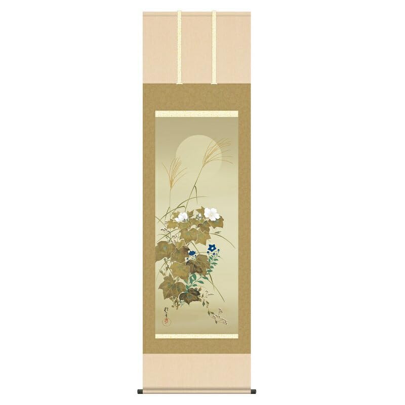 美品 掛け軸 酒井抱一筆 七草図 秋草 おもてなし 美品 掛け軸 酒井抱一筆「七草図」印刷 解説付き 秋掛け