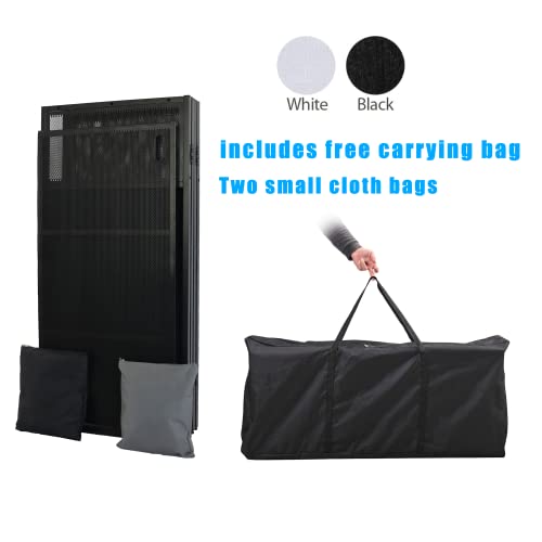 Sardoxx Dj Booth Dj Facade Adjustable Height Dj Event Booth Foldable Cover Screen Metal Frame Booth + Built In Flat Table W/Travel Bag Black White Scrims #TOP5