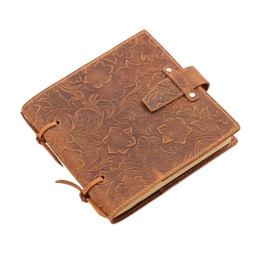 Carnet vintage en cuir véritable sculpté, une idée cadeau d'exception