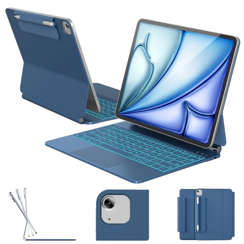Image of RAYMCRAFT for iPad Air 13 / Pro 12.9 Case Keyboard, Magnetic Floating Stand
